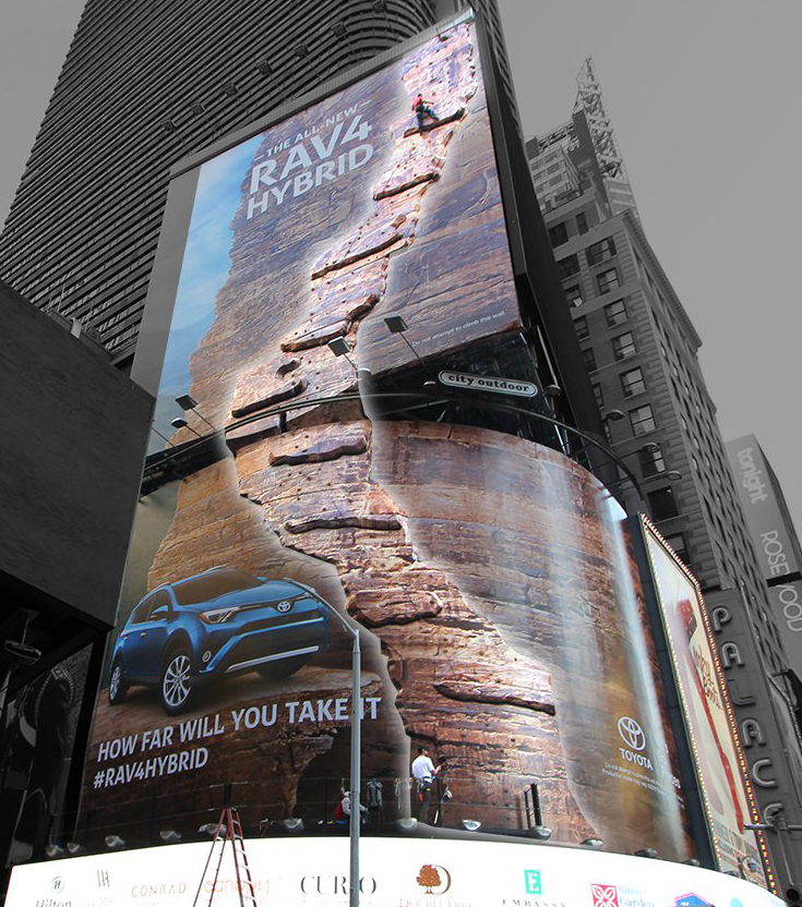 Billboard Climbing Wall Rocks Times Square